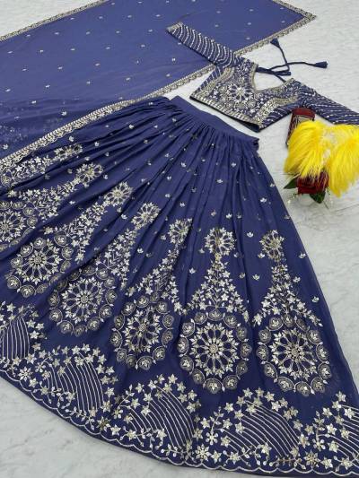 DN 012 BY PRISHA FAISHON DESIGNER GEORGETTE LEHENGA CHOLI WHOLESALER IN INDIA